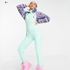 ASOS 4505 Petite ski suit with retro geo print detail
